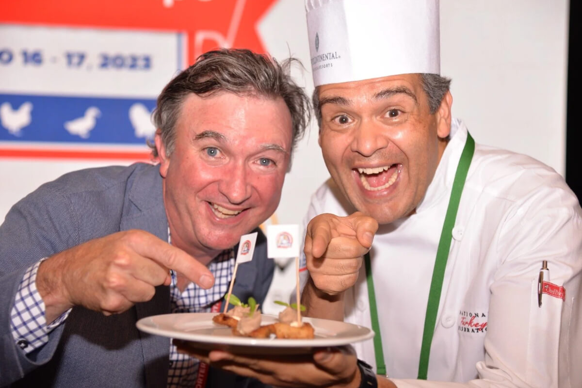 Image of a chef given to try his food